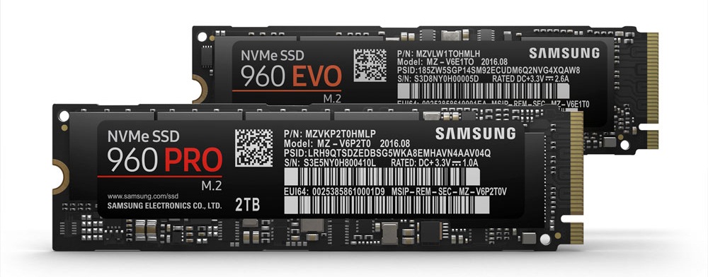 Samsung представила новые SSD 960 Pro и 960 Evo 